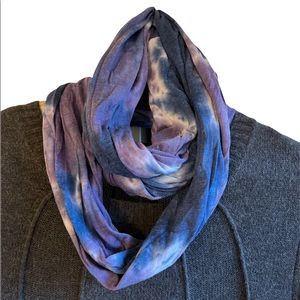 Purple tie-dye infinity scarf